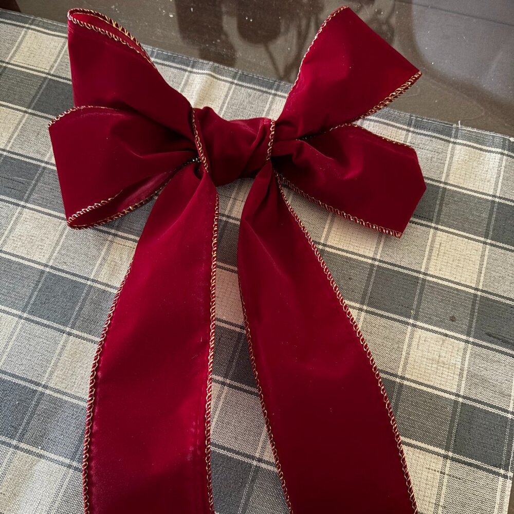 Burgandy Velvet Bow